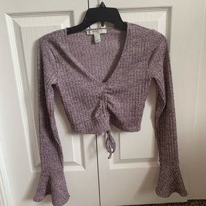 Cropped Purple Tie Shirt